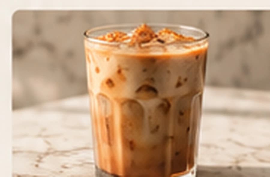 Iced caramel en vaso alto
